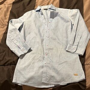 Light Blue Women’s Button-Up Shirt